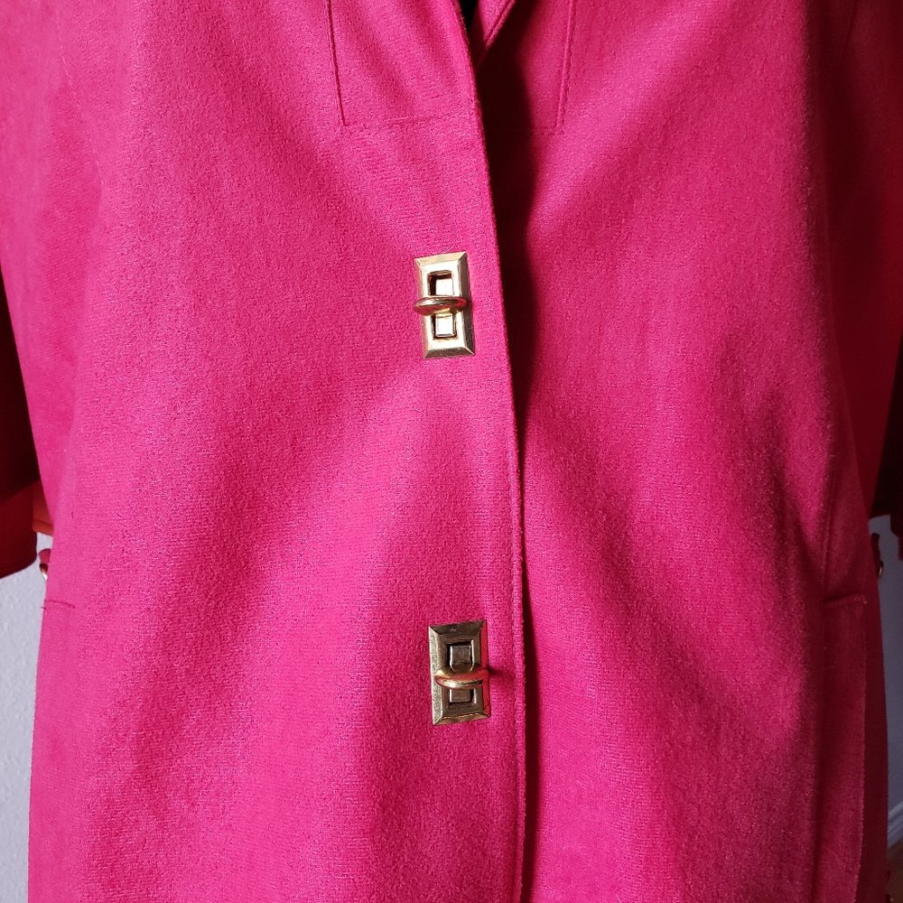 Vintage Marjone of Seattle Jacket Capelet Candy red/toggle turn buttons size med
